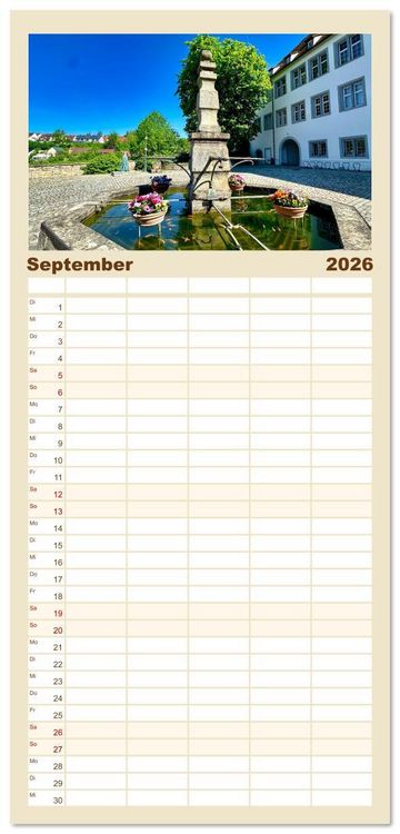 Produktbild: Familienplaner 2026 - B&ouml;blingen und Sch&ouml;nbuch mit 5 Spalten (Wandkalender, 21 x 45 cm) CALVENDO