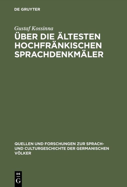 Produktbild: &Uuml;ber die &auml;ltesten hochfr&auml;nkischen Sprachdenkm&auml;ler