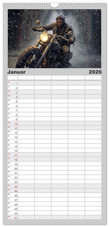 Produktbild: Familienplaner 2026 - Ride to Valhalla mit 5 Spalten (Wandkalender, 21 x 45 cm) CALVENDO