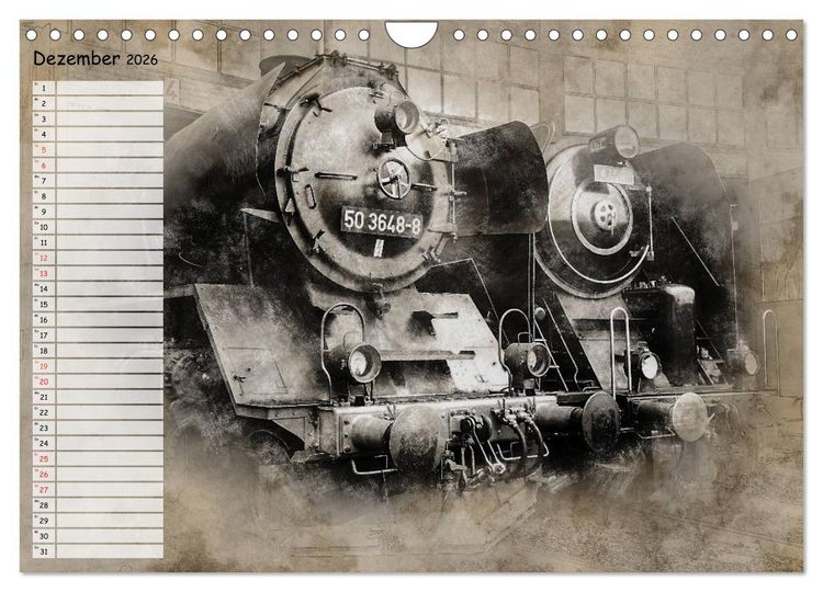 Produktbild: Dampflok Impressionen (Wandkalender 2026 DIN A4 quer), CALVENDO Monatskalender