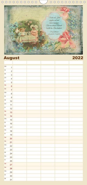 Produktbild: Poetische Romantik - Familienplaner hoch (Wandkalender 2022 , 21 cm x 45 cm, hoch)