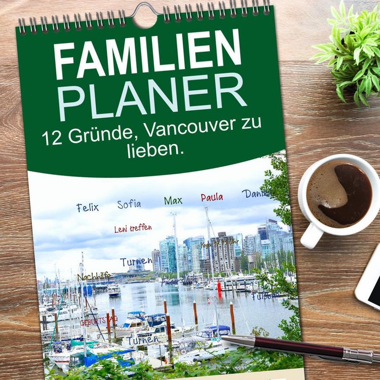 Produktbild: Familienplaner 2026 - 12 Gr&uuml;nde, Vancouver zu lieben. mit 5 Spalten (Wandkalender, 21 x 45 cm) CALVENDO