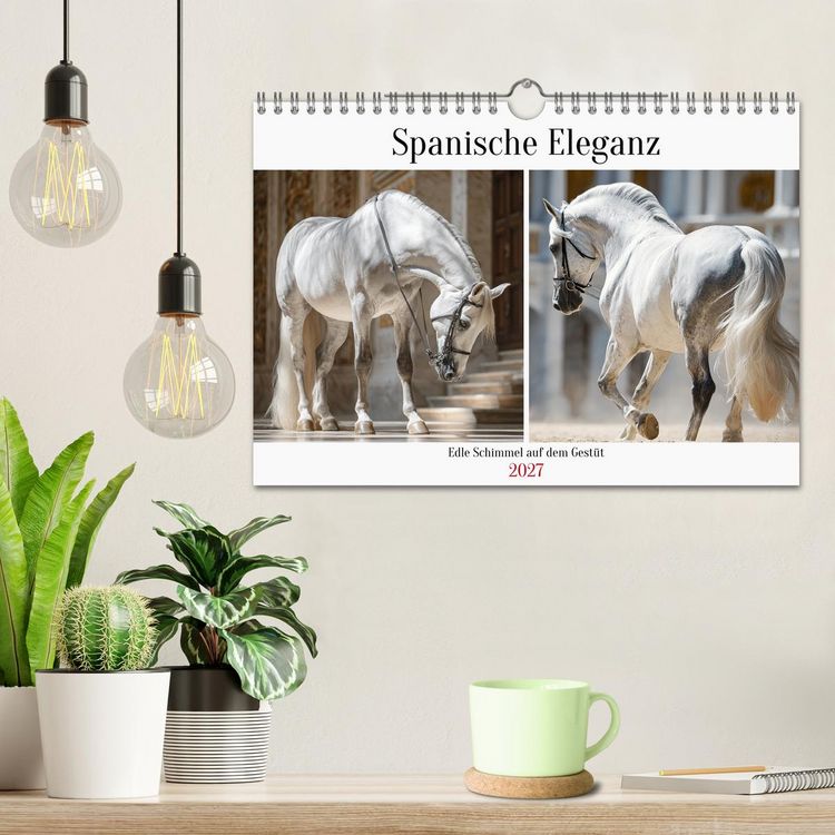 Produktbild: Spanische Eleganz. Edle Schimmel auf dem Gest&uuml;t (Wandkalender 2027 DIN A4 quer), CALVENDO Monatskalender