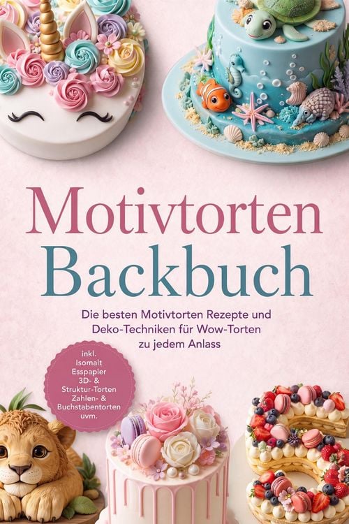 Produktbild: Motivtorten Backbuch: Die besten Motivtorten Rezepte und Deko-Techniken f&uuml;r Wow-Torten zu jedem Anlass - inkl. Isomalt, Esspapier, 3D- & Struktur-Tort
