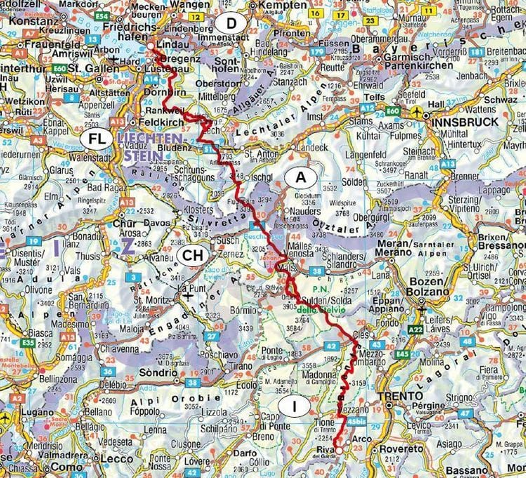 Produktbild: ROTHER Wanderf&uuml;hrer Alpen&uuml;berquerung Bodensee &ndash; Gardasee