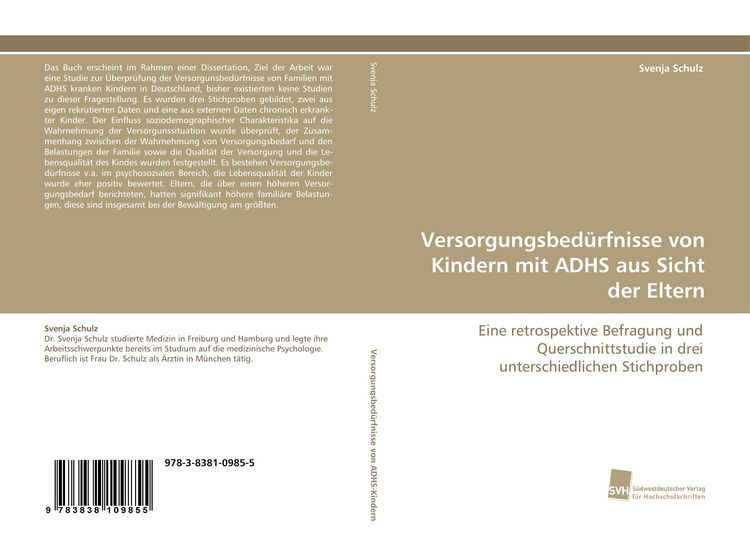 Produktbild: Versorgungsbed&uuml;rfnisse von Kindern mit ADHS aus Sicht der Eltern