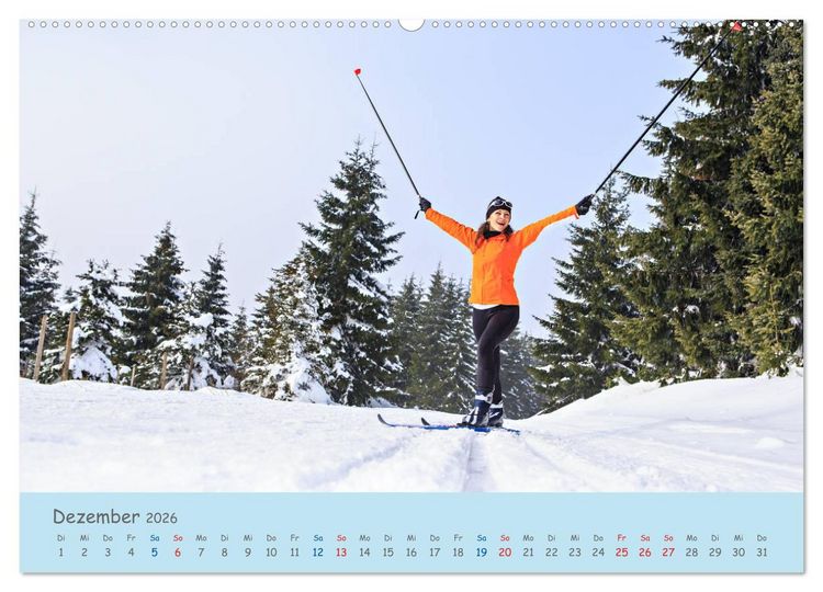 Produktbild: Langlaufen - f&uuml;r K&ouml;rper und Seele (Wandkalender 2026 DIN A2 quer), CALVENDO Monatskalender