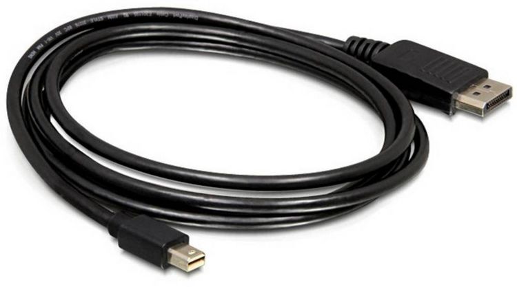Produktbild: Delock DisplayPort / Mini-DisplayPort Anschlusskabel Mini DisplayPort Stecker, DisplayPort Stecker 2 m Schwarz 82438 4K UHD, vergoldete Steckkontakte