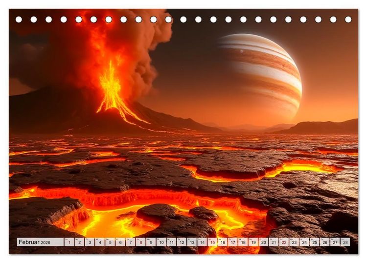 Produktbild: Kosmische Landschaften - Jenseits der Erde (Tischkalender 2026 DIN A5 quer), CALVENDO Monatskalender