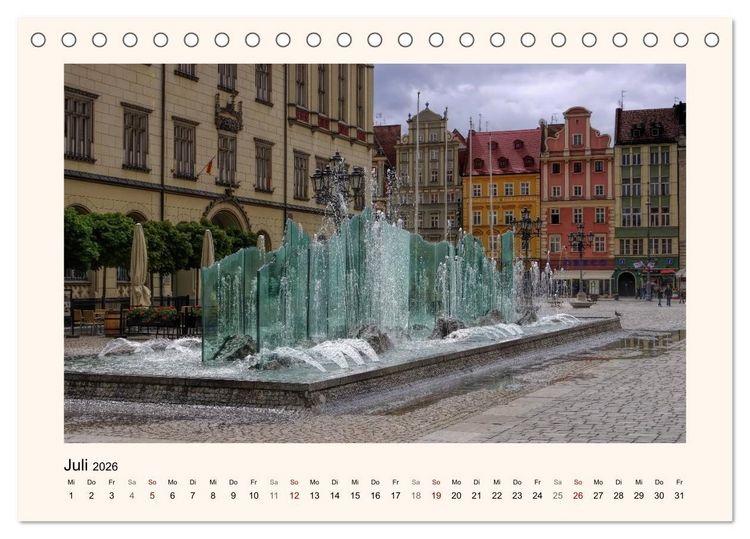 Produktbild: Breslau - Schlesiens Herz an der Oder (Tischkalender 2026 DIN A5 quer), CALVENDO Monatskalender