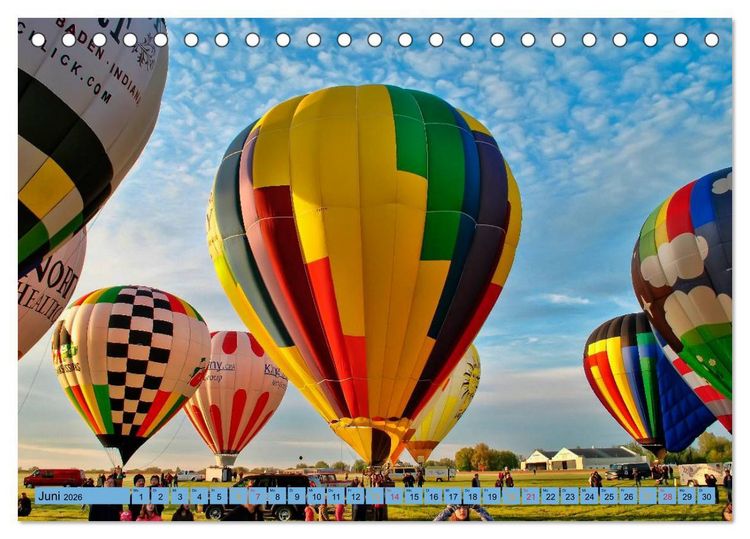 Produktbild: Fahren mit dem Ballon (Tischkalender 2026 DIN A5 quer), CALVENDO Monatskalender