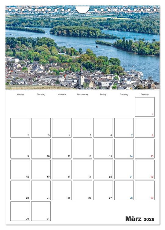 Produktbild: Rheingau Terminplaner (Wandkalender 2026 DIN A4 hoch), CALVENDO Monatskalender