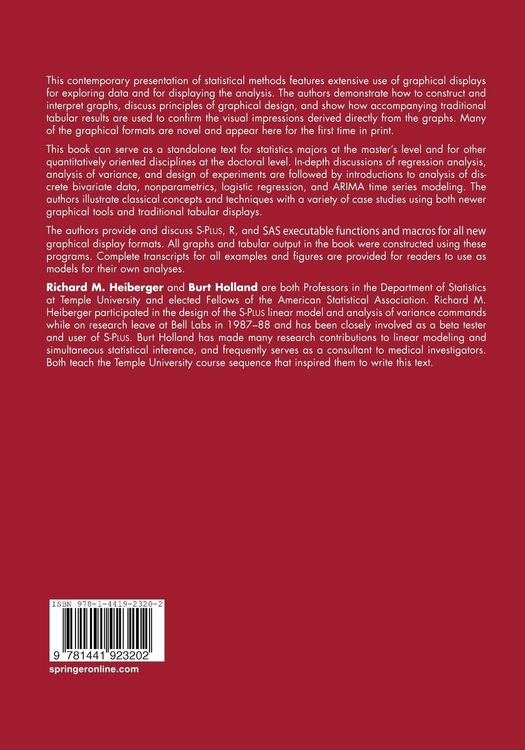 Produktbild: Statistical Analysis and Data Display