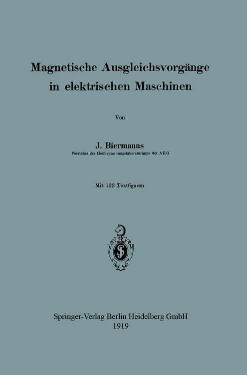 Produktbild: Magnetische Ausgleichsvorg&auml;nge in elektrischen Maschinen