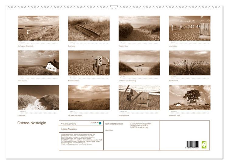 Produktbild: Ostsee-Nostalgie (Wandkalender 2026 DIN A2 quer), CALVENDO Monatskalender