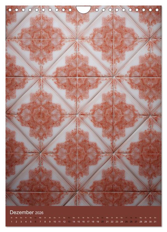 Produktbild: Portugiesischer Fliesen - Azulejos f&uuml;r Fliesenleger, Kunst- und Portugal-Liebhaber (Wandkalender 2026 DIN A4 hoch), CALVENDO Monatskalender