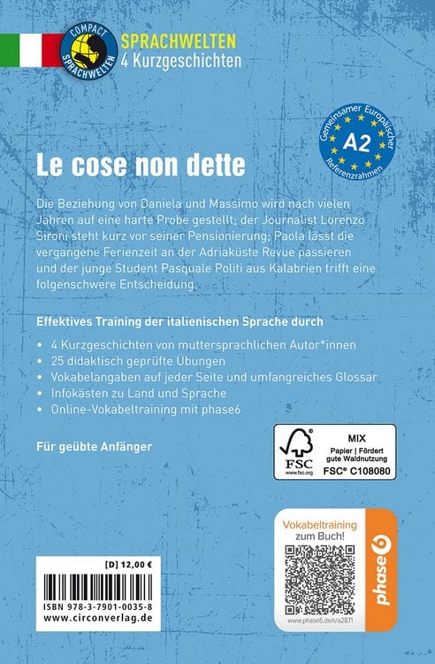 Produktbild: Le cose non dette. Italienisch A2