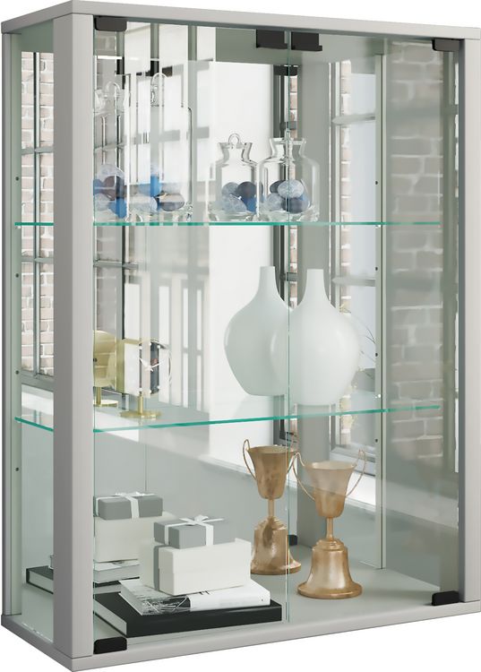 Produktbild: Wandvitrine H&auml;ngevitrine Glasvitrine Udina Spiegel