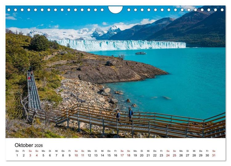 Produktbild: Patagonien, Los Glaciares Nationalpark: Perito Moreno Gletscher (Wandkalender 2026 DIN A4 quer), CALVENDO Monatskalender