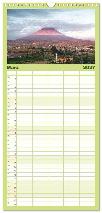Produktbild: Familienplaner 2027 - Geheimnisvolles Peru mit 5 Spalten (Wandkalender, 21 x 45 cm) CALVENDO