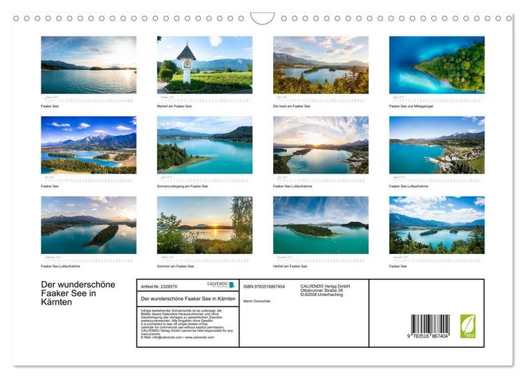 Produktbild: Der wundersch&ouml;ne Faaker See in K&auml;rnten (Wandkalender 2027 DIN A3 quer), CALVENDO Monatskalender