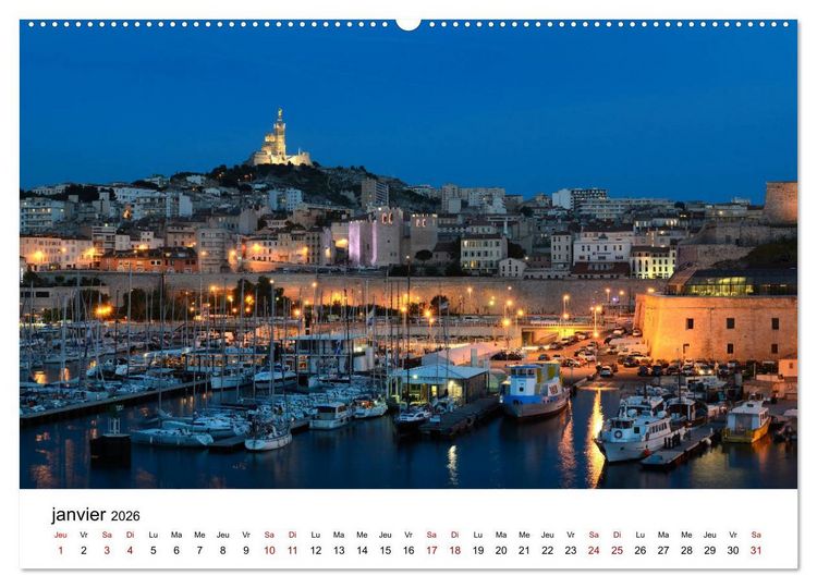 Produktbild: Marseille C&ocirc;te et Corniche (Calendrier mural 2026 DIN A2 vertical) calendrier de bureau