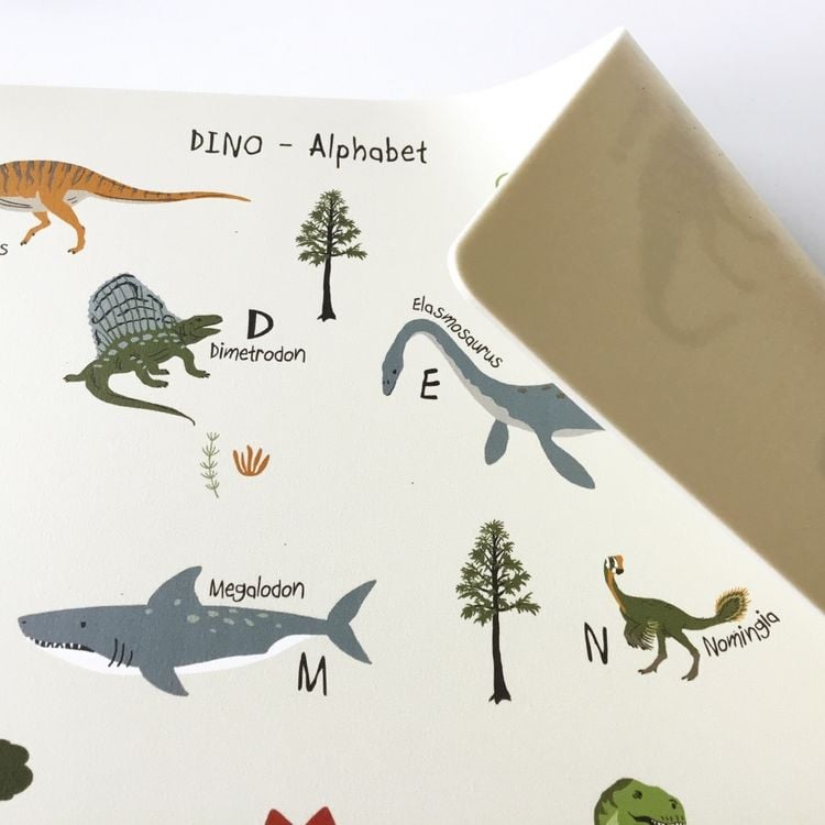 Produktbild: Scriptum Schreibtischunterlage f&uuml;r Kinder Dinosaurier ABC - 60 x 40 cm - aus premium Vinyl