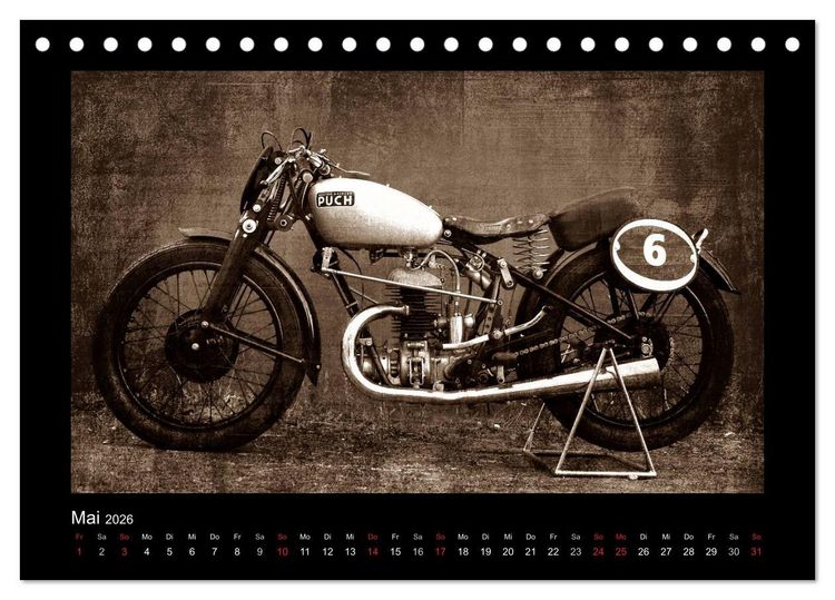 Produktbild: Motorrad Oldtimer (Tischkalender 2026 DIN A5 quer), CALVENDO Monatskalender