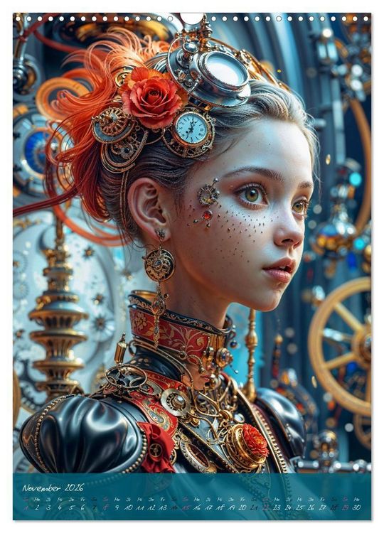 Produktbild: Fantasie-K&ouml;niginnen des Steampunk - Digitale Kunst (Wandkalender 2026 DIN A3 hoch), CALVENDO Monatskalender