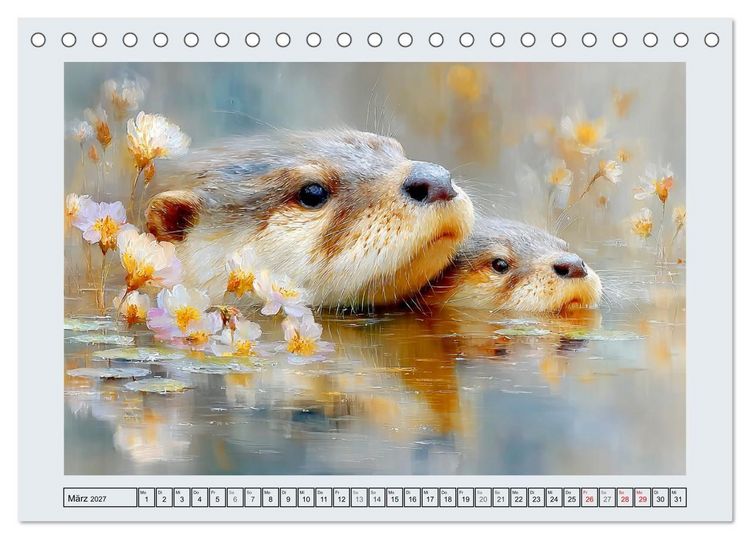 Produktbild: Otter. Verspielte Abenteurer am Wasser (Tischkalender 2027 DIN A5 quer), CALVENDO Monatskalender