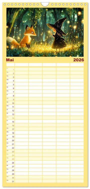 Produktbild: Familienplaner 2026 - Zauber zur Mitternacht mit 5 Spalten (Wandkalender, 21 x 45 cm) CALVENDO