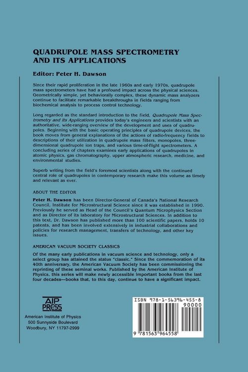 Produktbild: Quadrupole Mass Spectrometry and Its Applications