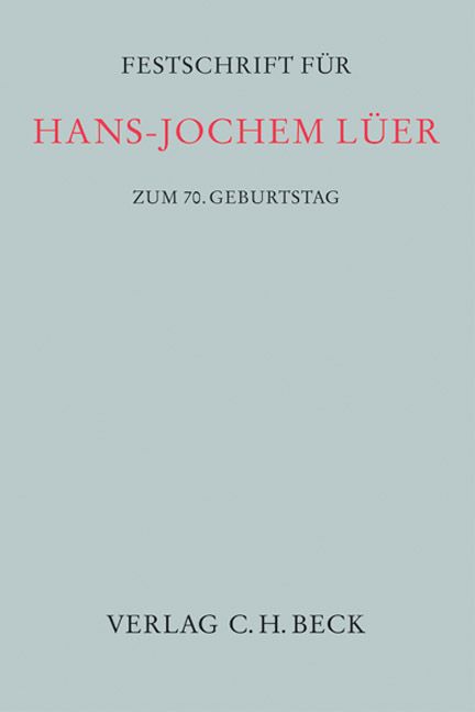 Produktbild: Festschrift f&uuml;r Hans-Jochem L&uuml;er zum 70. Geburtstag