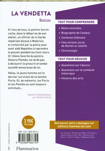 Produktbild: La vendetta : coll&egrave;ge, lyc&eacute;e, texte int&eacute;gral avec dossier