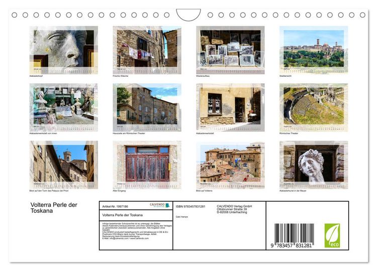 Produktbild: Volterra Perle der Toskana (Wandkalender 2026 DIN A4 quer), CALVENDO Monatskalender