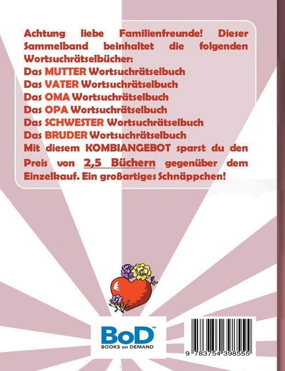 Produktbild: Wortsuchr&auml;tsel 6 in 1 Sammelband Mutter, Vater, Oma, Opa, Bruder und Schwester