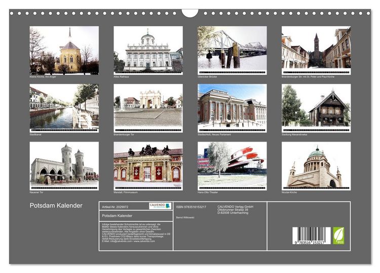 Produktbild: Potsdam Kalender (Wandkalender 2026 DIN A3 quer), CALVENDO Monatskalender