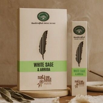 Produktbild: Green Tree Native Soul Smudge Incense "White Sage & Aaruda" 15gr. (8 Sticks)