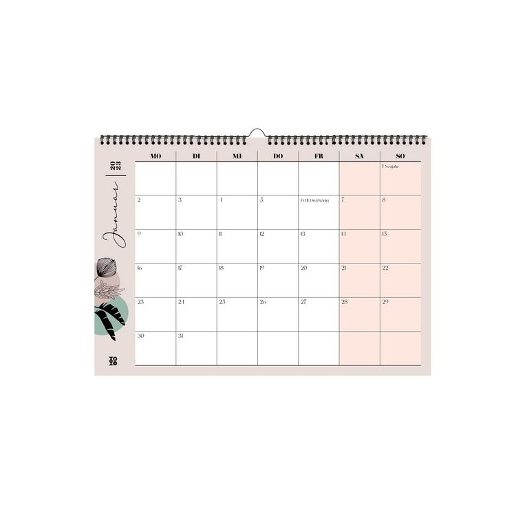 Produktbild: Kalender 2023, "leaves lineart"