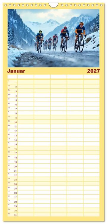 Produktbild: Familienplaner 2027 - Kilometerkiller - Rennrad-Power im Jahresverlauf mit 5 Spalten (Wandkalender, 21 x 45 cm) CALVENDO