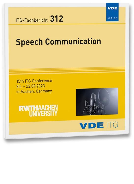 Produktbild: ITG-Fb. 312: Speech Communication