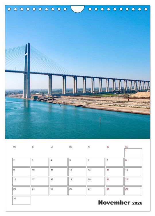Produktbild: Suezkanal - Urlaubsplaner (Wandkalender 2026 DIN A4 hoch), CALVENDO Monatskalender