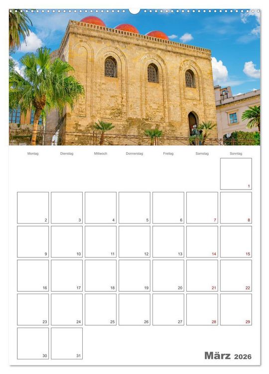 Produktbild: Palermo - Reiseziel auf Sizilien (Wandkalender 2026 DIN A2 hoch), CALVENDO Monatskalender