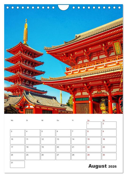 Produktbild: Tokio - Reiseplaner (Wandkalender 2026 DIN A4 hoch), CALVENDO Monatskalender
