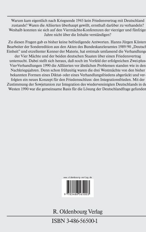 Produktbild: Dokumente zur Deutschlandpolitik. Studien / Der Integrationsfriede