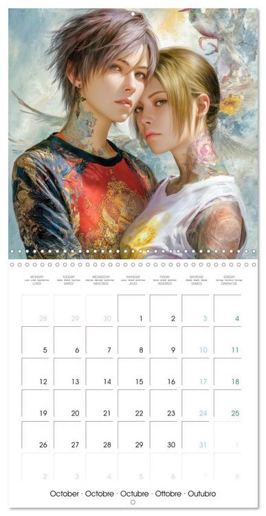 Produktbild: Women with tattoos - Inspired by Asia and the Manga style (Wall Calendar 2026 12 &times; 12 Inch) CALVENDO 12 Month Wall Calendar