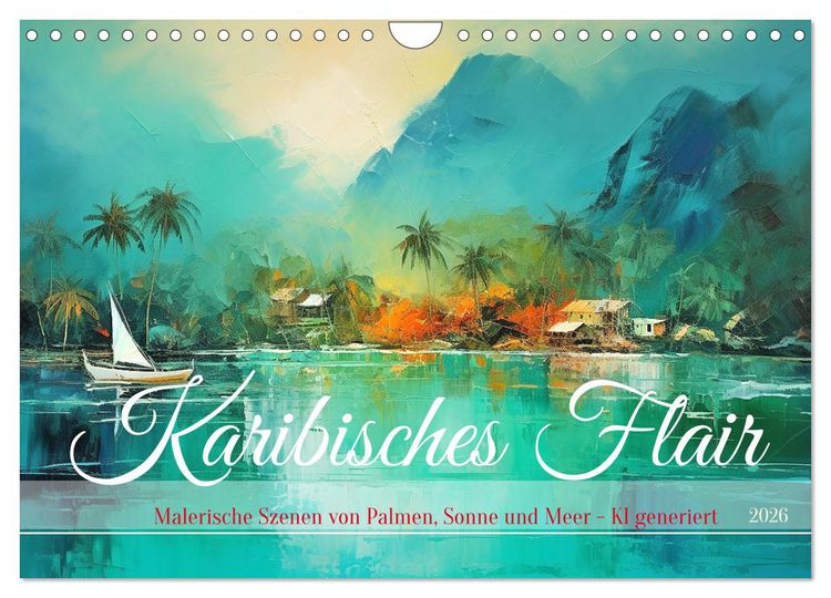Produktbild: Karibisches Flair (Wandkalender 2026 DIN A4 quer), CALVENDO Monatskalender