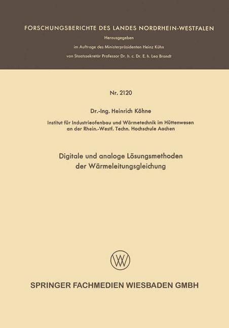 Produktbild: Digitale und analoge L&ouml;sungsmethoden der W&auml;rmeleitungsgleichung