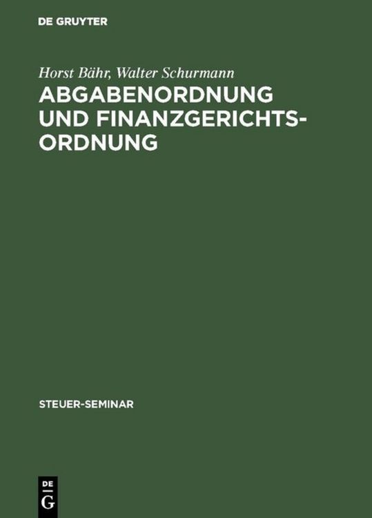 Produktbild: Abgabenordnung und Finanzgerichtsordnung