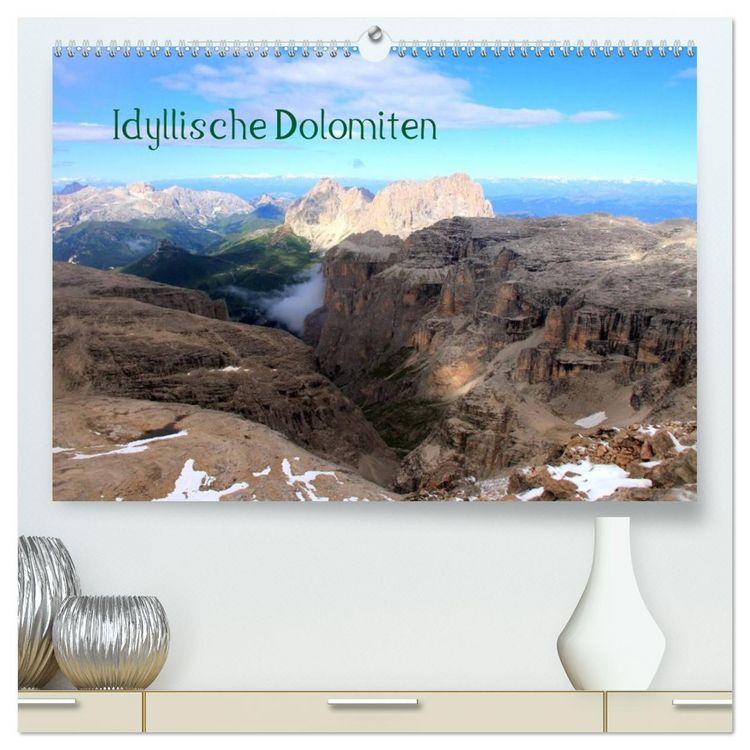 Produktbild: Idyllische Dolomiten (hochwertiger Premium Wandkalender 2026 DIN A2 quer), Kunstdruck in Hochglanz